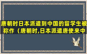 唐朝时日本派遣到中国的留学生被称作（唐朝时,日本派遣唐使来中国的主要目的是( )）